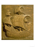 Relief Depicting a Venetian Galleon from the Tomb of Alessandro Contarini Giclée-Druck von Alessandro Vittoria