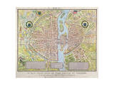 Plan de La Tapisserie, Map of Paris, Originally a Tapestry Made in circa 1570, 1818 Giclee Print by Caroline Naudet