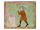 August: Threshing Wheat Giclee Print by Master Ermengaut 