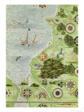 Map of the Magellan Straits, from "Cosmographie Universelle", 1555 Giclee Print by Guillaume Le Testu