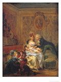The Satisfaction of Marriage Or, the Happy Family reproduction procédé giclée par Francois Louis Joseph Watteau