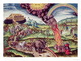 Noah's Ark, Illustration from "Brevis Narratio...", Published by Theodore de Bry, 1591 Giclée-Druck von Theodor de Bry