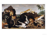 Bear Hunt Or, Battle Between Dogs and Bears Impressão giclée por Paul De Vos