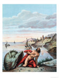 Jonah Thrown out by the Whale on the Shore Giclee Print by Theodore Amst