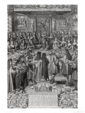 Dinner of Louis XIV at the Hotel de Ville, 30th January 1687, from Calendar of the Year 1688 Giclee Print