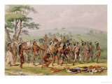 Mandan Archery Contest, circa 1832 Giclee Print by George Catlin