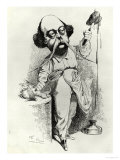 Gustave Flaubert Dissecting Madame Bovary, Illustration from "Parodie", December 1869 Giclee Print by J. Lemot