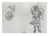 Snail and Hungarian Soldier Giclée-Druck von Villard de Honnecourt 