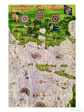 Map of Peru, from "Cosmographie Universelle", 1555 Giclee Print by Guillaume Le Testu
