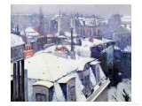 View of Roofs or Roofs Under Snow, 1878 Reproduction procédé giclée par Gustave Caillebotte