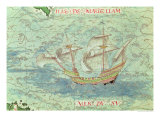 A Caravel, Detail from "Cosmographie Universelle", 1555 Giclee Print by Guillaume Le Testu