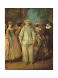 The Actors of the Commedia Dell'Arte Giclee Print by Nicolas Lancret
