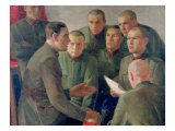 Political Talk, 1933 Giclee Print by Grigory Grigorievich Ryazhsky