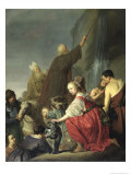 Moses Striking Water from the Rock Giclee Print by Salomon De Coninch