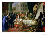 Jean-Baptiste Colbert Presenting Members of the Royal Academy of Science to Louis XIV circa 1667 Giclee Print by Henri Testelin