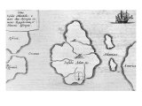 Map of Atlantis, from "Mundus Subterraneus", 1665-68 Giclee Print by Athanasius Kircher