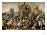 The Battle of Zama, 202 BC, 1570-80 Giclée-tryk af Giulio Romano