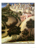 Adoration of the Magi Altarpiece: Central Predella Panel Depicting the Flight into Egypt reproduction procédé giclée par Gentile Da Fabriano