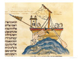 Jonah Eaten by the Whale, from a Hebrew Bible, 1299 Giclee Print by Joseph Asarfati
