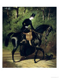 The Rider, Kipler, on Her Black Mare Giclee Print by Alfred De Dreux The Rider, Kipler, on Her Black Mare Giclee Print by Alfred De Dreux