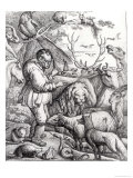 Illustration from the Introduction to Aesop's Fables, 1666 reproduction procédé giclée par Francis Barlow