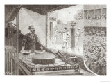 The "Theatre Optique" and Its Inventor Emile Reynaud with a Scene from "Pauvre Pierrot" Giclee Print by Louis Poyet