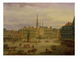 Place de L'Hotel de Ville, Cambrai, circa 1780 reproduction procédé giclée par Antoine Francois Saint-aubert
