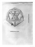 Icosahedron, from "De Divina Proportione" by Luca Pacioli, Published 1509, Venice Giclee Print by Leonardo da Vinci 