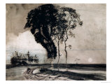 Landscape with Three Trees, 1850 Giclee Print by Victor Hugo