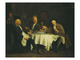 The Poet Alexis Piron at the Table with His Friends, Jean Joseph Vade and Charles Colle Giclee Print by Etienne Jeaurat