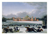 Sleigh Race at the Petrovsky Park in Moscow, 1848 Giclee Print by Golitsyn 