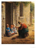 Feeding the Young, 1850 Giclee Print by Jean-François Millet