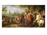 View of the Chateau de Vincennes with Louis XIV and Maria Theresa of Austria, 1669 Giclee Print by Adam Frans van der Meulen