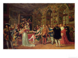 Francis I Receiving a Painting of the Holy Family by Raphael Giclee Print by Anicet-Charles Lemonnier