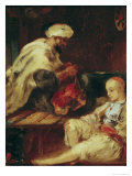 Interior of the Workshop of an Arab Tailor Giclee Print by Eugene Fromentin