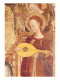 Virgin and Child Enthroned with Six Angels, Detail of an Angel Musician, 1437-44 Giclee Print by Sassetta 