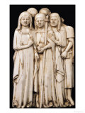 Alinorda, Sister of Pope Clement VI and Her Children, from the Tomb of Clement VI, La Chaise-Dieu Giclee-trykk av Pierre Boye