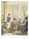 The Cafe de Commerce, from "Tableau de Paris" Giclee Print by Georg Emanuel Opitz