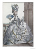 Woman Wearing a Stylish Dress with Her Hair "A La Victoire", 1778 Giclee Print by Claude Louis Desrais