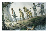 Indian Soldiers from the Coritiba Province Escorting Native Prisoners reproduction procédé giclée par Jean Baptiste Debret