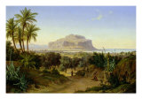 View of Palermo with Mount Pellegrino Giclee Print by August Wilhelm Julius Ahlborn