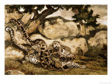 A Python Killing a Tiger reproduction procédé giclée par Antoine-Louis Barye