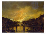 Blaze in Amsterdam Giclee Print by Aert Van Der Neer