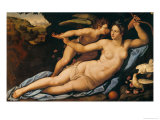Venus and Cupid Lámina giclée por Alessandro Allori