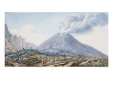 View of the Atrio Di Cavallo Between Somma and Vesuvius Giclee Print by Pietro Fabris