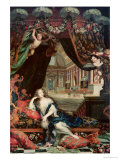 Portrait of Madame de Montespan Reclining in Front of Gallery of the Chateau de Clagny Giclee Print by Henri Gascard
