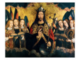 Christ Blessing, Central Panel from a Triptych from the Church of Santa Maria La Real Giclee Print by Hans Memling