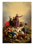 Archbishop Affre on the Barricades, 1848 Giclee Print by Joseph Felon