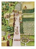 The Village of Secoton, from "Admiranda Narratio...", Published by Theodore de Bry Giclee Print by Theodor de Bry