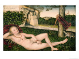 Diana Resting, or the Nymph of the Fountain, 1537 reproduction procédé giclée par Lucas Cranach the Elder